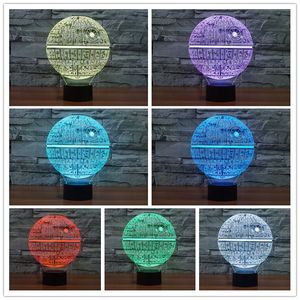 Luce natalizia decorativa Luce notturna a LED 3D Ottico 7 colori Lampada da pannello in acrilico touch USB modificabile per regalo festivo