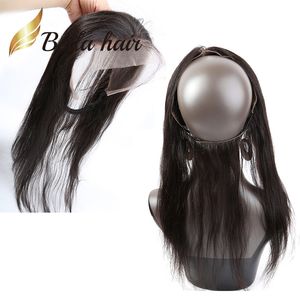 Cabelo Natural com Cabelo Bebê 360 Faixa de Laço Frontais 22 * ​​4 Grau 7A Brasileiro Virgem Humano Cabelo Seda Frontal Frontal Bella Cabelo