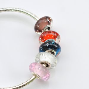 Edell 925stling Silver Murano Szklane Koraliki Pasuje DIY Pandora Bransoletka Bubble Charm Luźne Koraliki Oryginalne Kobiety DIY Biżuteria Hurtownie