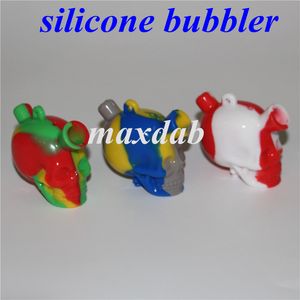 Silicone Filter Skull Bubbler Lokah Water Pipe Mini Travel Silicon Bong Bong Dab Rig com várias cores