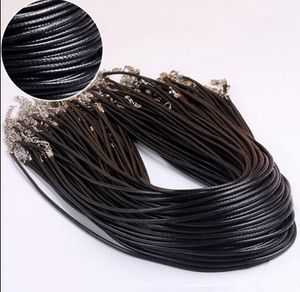 Mode Style 100pcs Black Leather 1.5mm Cord Halsband med Hummer Clasp Charms Smycken Gift - Gratis frakt + Gratis present