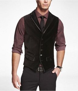 Classic fashion Black Velvet tweed Vests Wool Herringbone British style Mens suit tailor slim fit Blazer wedding suits for men P:5
