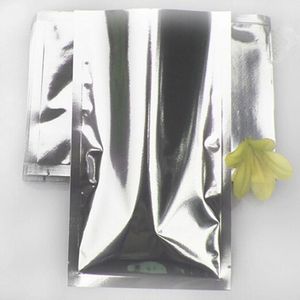 Open Top Silver Aluminium Foil Plastic Pack Bag Vacuum Pouches Heat Seal Bag Food Storage Package Bags