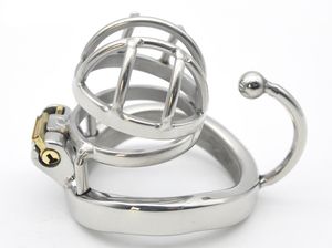 Locking Male Chastity Device Belt Stainless Steel Crafts sexy Cock Cage With Arc Ring Adult Sex Toys