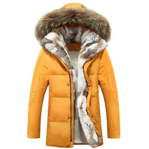 Partihandel - Män Kvinnor Lovers'coat Fleece Tjockad Varm Fur Collar Down Jacket Parkas Hooded Furs Padded Outerwear Coats Stor storlek S-5X Y2044