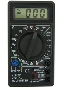 Großhandel Schwarzer DT830D Digital-Multimeter mit Summerspannungs-Ampere-Meter-Testsonde DC-Wechselspannung LCD Multitester Multimetro