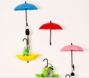 3 pçs / set Colorido Criativo Forma Guarda-chuva Ganchos De Parede Decorativos Fixado Na Parede Rack De Armazenamento Gancho Cabide