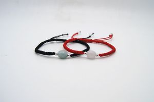 1 jade pärlor 2 925 rena silverpärlor handvävda svarta röda ormförbindelser (älskare stil) armband