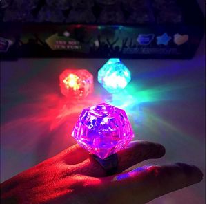 Novely LED Square Diamond Light lamp baby cosplay props flashing gloves Ring Party Disco Finger Lights festival kids funny Toy