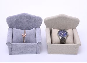 [Simple Seven] Brief Korean Linen Jewelry Display High Quality Ice Velvet Lover Watch Sofa Tray Bracelet Cases Jewelry Container