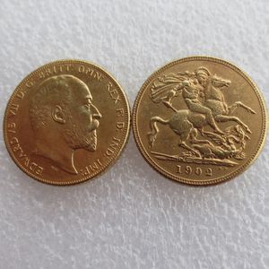 Rzadko 1902 King Edward VII Matowy Proof Gold Double Sovereign Darmowa Wysyłka