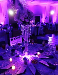 Novo para decoração de eventos Peça central de mesa de casamento de cristal romântico peças centrais de mesa para decoração de festa de casamento