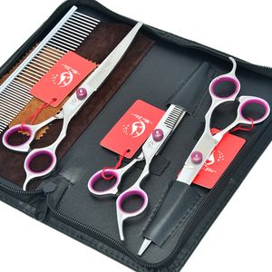 7.0INCH MEISHA JAPAN 440C TESOURA PROFESSIONAL PET GROOMING Saxar Set Cat / Pet / Dog Straight Thinning Curved Shears .hb0055