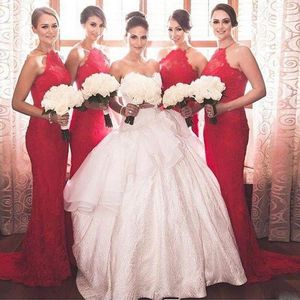 Кружева высокие шеи платья подружки невесты Halter оболочкой без спинки платье хорошее дизайн винтажные свадебные гостевые платья