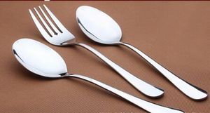 410 Stainless Steel Serving fork spoon three-tined pointed head or round head western food Wholesale tableware restaurant dinnerware