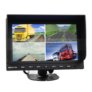 9 Inch Rear View Monitor Car Monitor Video Security Monitoring Monitor 4 Split Quad LCD Screen Display 12V - 24V DC