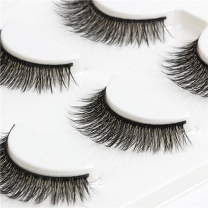 3 Pair Women Makeup 100% Real Mink Thick 3D False Eyelashes Popular Messy Nature Eye Lashes Black Handmade Lashes Extension High Quality