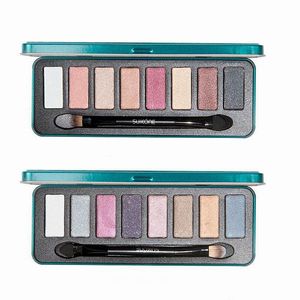 Suikone 8 kolory palety cienia oczu z żelaznym pudełkiem pakującym shimmer Eyeshadow z 2 różnymi kolorami stylu + pędzlem DHL za darmo