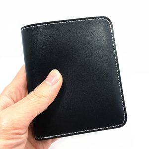2016 Nuovo 3 colori Mens in vera pelle Vintage Design manuale Smooth Wallet di alta qualità Fold in pelle morbida portafoglio corto per Mans Spedizione gratuita