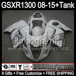 Gloss White 8gifts dla Suzuki Hayabusa GSXR1300 2008 2009 2011 2011 14MY45 GSXR-1300 GSX R1300 GSXR 1300 2012 2013 2014 2015 Białe owiebranie