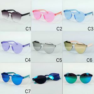 Kids Sunglasses Cool Shield Goggles Fashion Shade Plant Lenses Rimless Mirror Lens Sun Glasses For Girls And Boy Free Ship