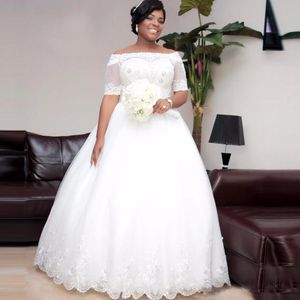 Классическое южноафриканское бальное платье свадебное платье с плеча с короткими рукавами слышать в форме бисеров кристаллов кружевные аппликации свадебные платья корсет