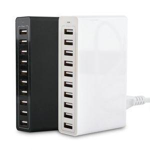 Freeshipping 10 Ports Intelligent AC USB Laddare 50W 10A väggladdare för mobiltelefon Tablet Travel Multi Port Home USB-laddare