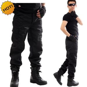 Hot2017 Wiosna Jesień Wędkarstwo Spodnie Combat Kombinezony Czarny Outdoor Tactical Wojskowy Jungle Multi Pocket Spodnie Cargo Spodnie Mężczyźni Spodnie