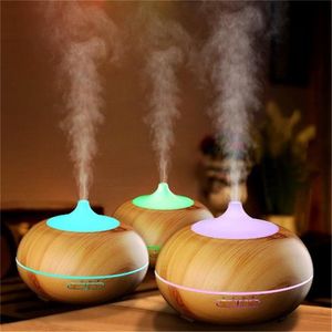 New 300ml Aroma Essential Oil Diffuser Wood Grain Ultrasonic Cool Mist Humidifier for Office Home Bedroom Living Room Yoga Spa Water Cap