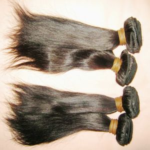 Fantastyczne 8a Malezyjskie proste 100% Ludzkie włosy Splot Wątek 4 sztuk / partia 400g 8 '' - 28 '' może mieszać różne długości