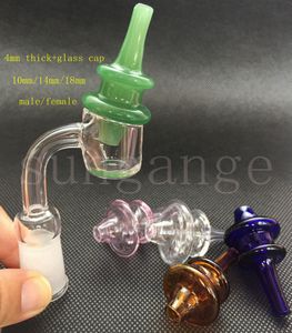 Prego de banger de quartzo de 4 mm com tampa de tampa de carboidrato de vidro fêmea de 10 mm de 14 mm de 18 mm de 18 mm 90 graus pregos de quartzo bangers para tubos de vidro