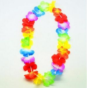 200PCs Garland Halsband Hawaiian Leis Färgglada Fancy Dress Party Hawaii Beach Fun Party Supplies