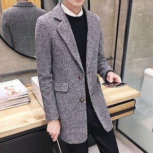 Wholesale- Men's new fall Gentleman and long sections Trench High quality men's woolen coat