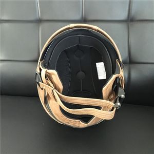 DOT Approved in America - Brand Motorcycle Scooter Half Face Leather Halley helmet Classic Retro brown helmets Casco & Goggles257w