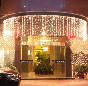 6m * 1M 256led Curtain Light String Led Lód Strip Lights Christmas Garden Decoration Party Wedding Holiday Flash String Fairy Lampa