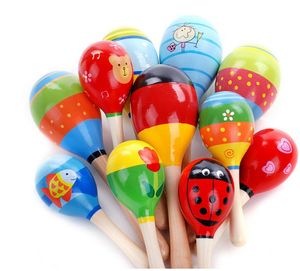 Colorful 11cm Sand Hammer Rattle Infant Mini Wooden Maracas classic baby leaning education toys Baby Shaker early educational toys