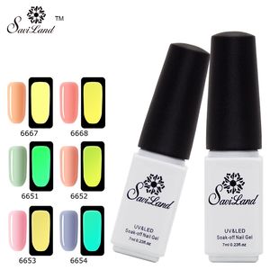 Groothandel saviland gloed in het donkere licht afweekt uv gel nagellak fluorescerende neon lichte esmalte glans varnish nail art tools