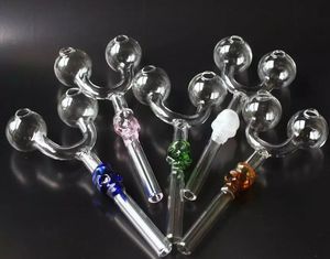 Wholesale art on glass resale online - Double oil Burner glass pipe ART Smoking Tube skull water pipe for hookah shisha oil rigs tobacco cigarettes hand pipes smoking pip