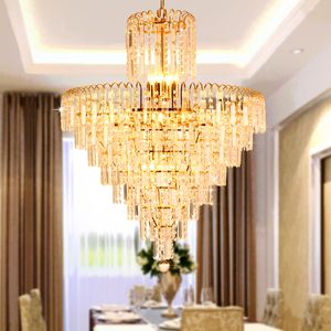 LED Modern Crystal żyrandol amerykański złoty żyrandole światła Oprawa dom domu oświetlenie wewnętrzne jadalnia hotel hotel restauracja