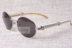 19 Novos Óculos de Sol Rodada Diamante Chifres 7550178 Quadro Espetáculo Natural Óculos De Sol Homens Óculos De Sol Glasses Tamanho: 57-22-135mm