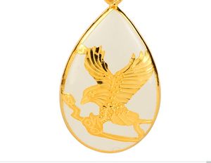 Gold Eagles achat en gros de Collier pendentif avec breloque en or jade incrusté d or blanc eau avenir