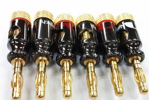 50 sztuk / partia Nakamichi 4mm Banana PCA Wtyczka Spirali Typ 24K Złoty śruba Stereo Głośnik Audio Copper Terminal Adapter Złącze Elektroniczne