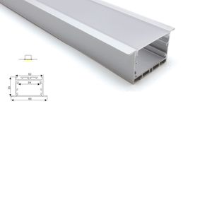 50 X 1M sets/lot Linear flange led strip aluminium profile and recessed wide T channel profile for ceiling or surface mounted lamp