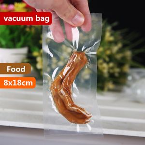 8x18 cm 0.16mm Vakum Naylon Temizle Pişmiş Gıda Tasarrufu Ambalaj Torbaları Saklamak Et Aperatifler Hermetik Depolama Isı Sızdırmazlık Plastik Paket Kılıfı