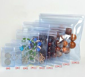 Free Ship Sizes PVC Jewelry Bags Ziplock Bag Gift Packaging Pouch for Earring Ring Pendant Bracelet Necklace Bag