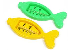 PJ Cute Baby Kleinkind Badewanne Wassertemperatur Tester Spielzeug Fischförmiges Thermometer 2 Packungen (Grün oder Gelb)