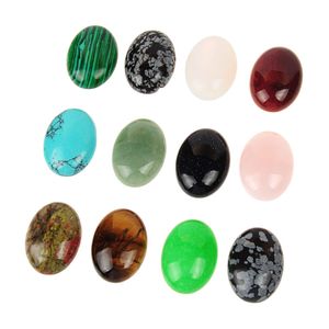 Lote por atacado 10 pcs Aleatória 18 * 25mm Mista de Pedras Preciosas Amarelo Marrom Olho de Tigre Beads Oval Flatback CAB Cabochão Para Unisex-adulto Fazer Jóias