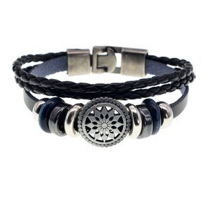 Nuovo braccialetto vintage stile punk da uomo multistrato braccialetti in pelle marrone nero polsino braccialetto intrecciato regalo