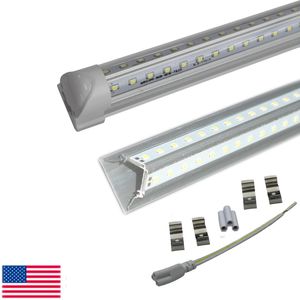 V-Shaped tubo de luz LED de 4 pés 5 pés 6 pés 8 pés lâmpadas Refrigerador Porta T8 Integrado tubo duplo Row SMD2835 Led Fluorescente Luzes 85-265V