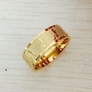 Европейская мода 8 мм сексуальные девочки кольца позолоченные 316L титановая сталь твердая красота кольца женщин мужской альянс